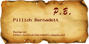 Pillich Bernadett névjegykártya